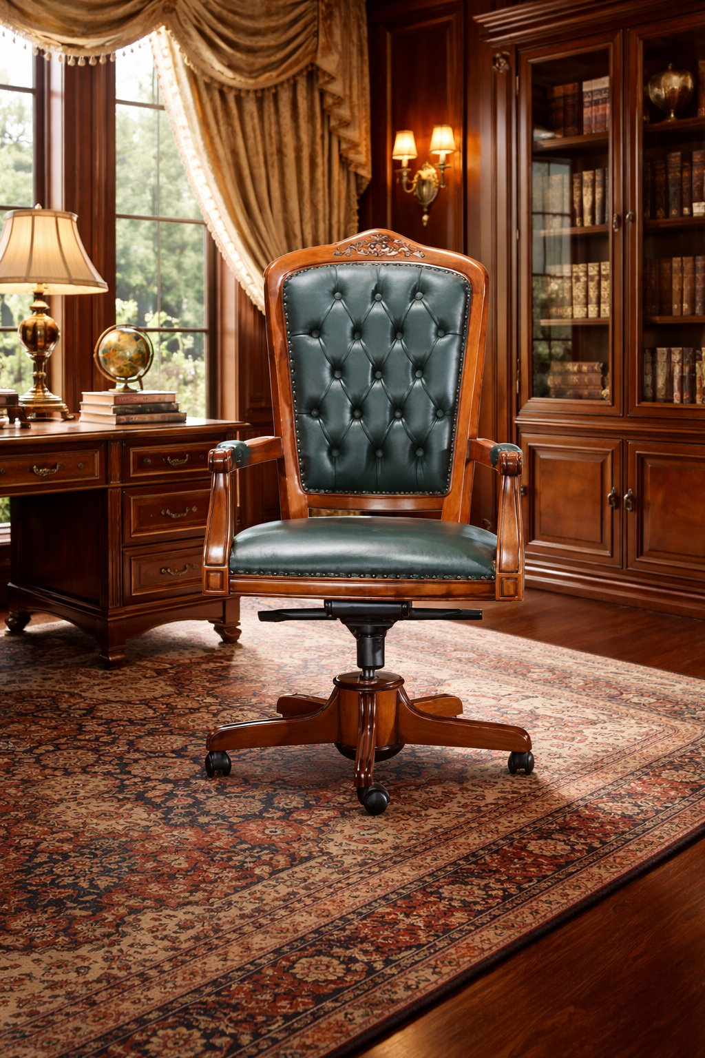 Charlton Home® Ageet Tufted Crowned Leather Executive Chair | Wayfair